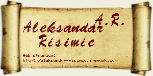 Aleksandar Risimić vizit kartica